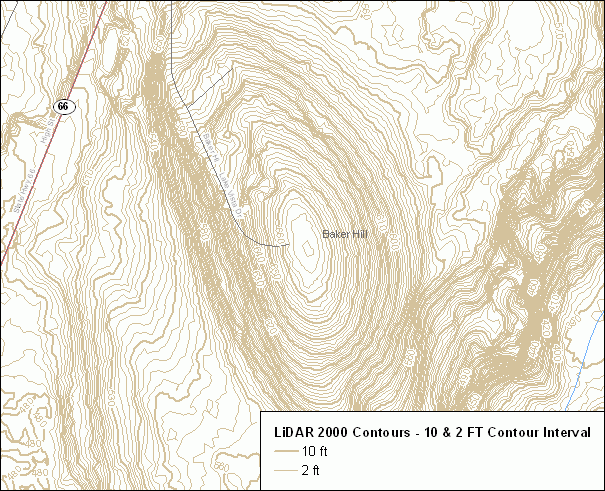 Example of Elevation Contours 2000