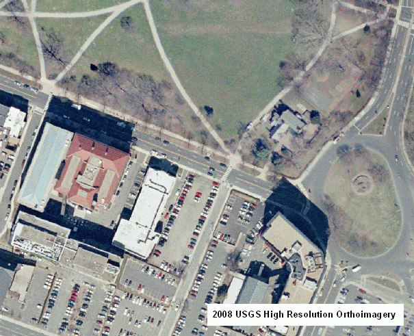 Example of 2008 Urban Area Color Orthophotography within the vicinity of the Connecticut Department of Environmental Protection building at 79 Elm Street, Hartford, Connecticut.